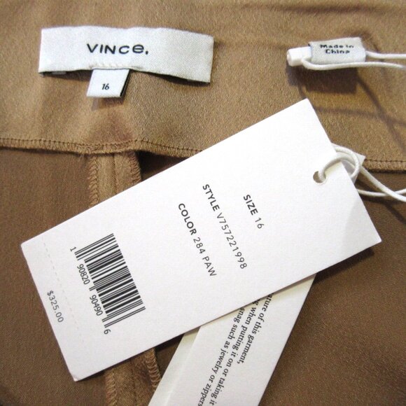 NWT Vince Drape Culotte in Pale Walnut Gold Satin Super Wide Crop Pants 16 - Picture 6 of 8
